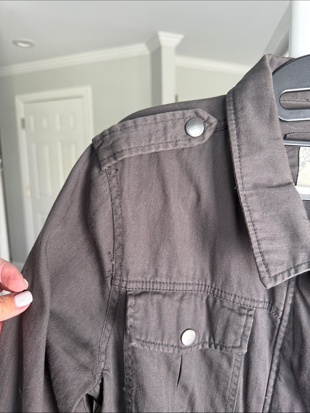 Mudd Utility Jacket in Taupe Brown - Picture 6 of 7